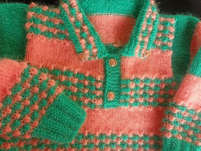 Very pretty knitting stitch pattern for baby boy cardigan.sweater design.full cardigan
