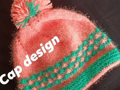 Very pretty knitting stitch pattern cap design for baby.cap design for kids