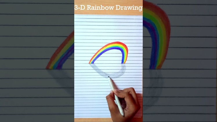 3-D Rainbow Drawing || #shorts