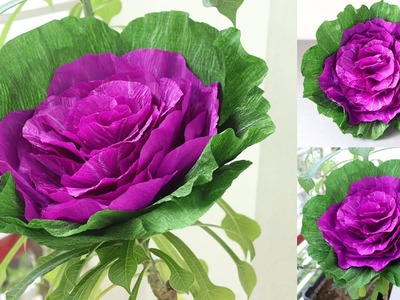 Cabbage flower with craft paper part 02 | Cabbage flower | Paper flowers | DIY Paper Craft