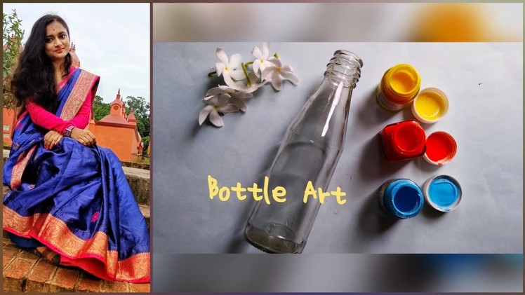 Diwali decoration ideas. Easy bottle art for Diwali. Room Decoration ideas. DIY bottle art