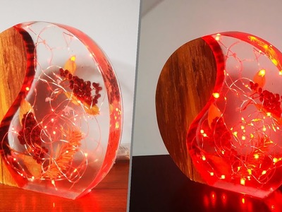 Easy Way How to Make Lamp with  Rowanberry and Epoxy Resin - Resin Art