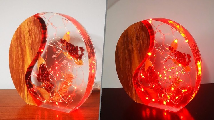 Easy Way How to Make Lamp with  Rowanberry and Epoxy Resin - Resin Art