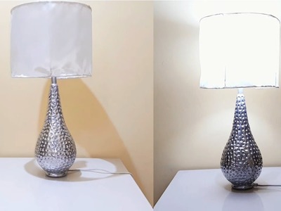 ELEGANTE LAMPARA PLATEADA , fácil y económica- ELEGANT SILVER LAMP, easy and economical