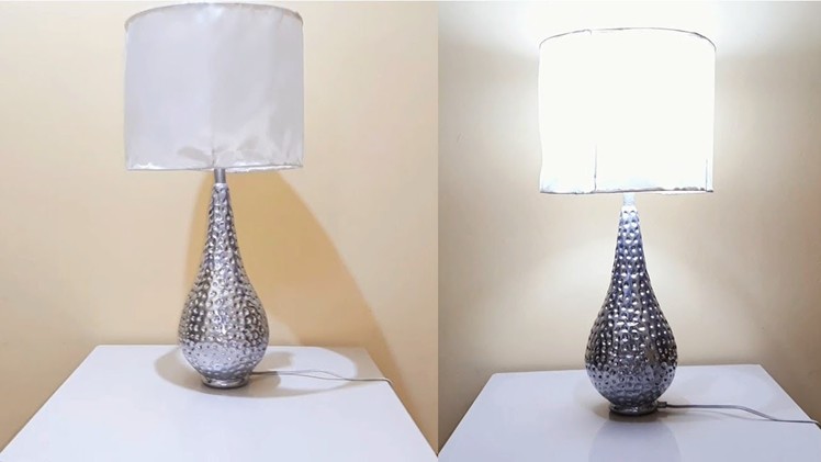 ELEGANTE LAMPARA PLATEADA , fácil y económica- ELEGANT SILVER LAMP, easy and economical