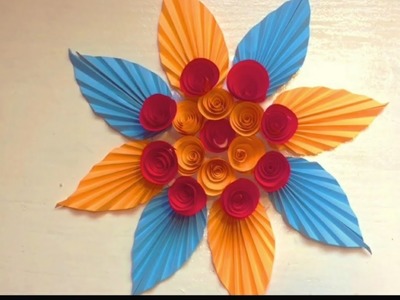 How to make a paper flower.beautiful wall hanging.Vuthy paper #34#