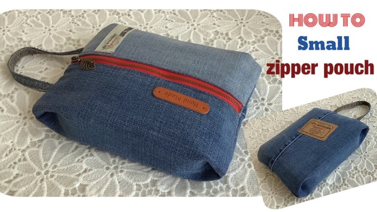 How to sew a small zipper pouch diy from scrap old jeans. sewing diy a small zipper pouch tutorial.