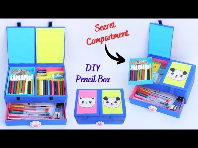 Pencil Box.Desk Organizer.Out of waste crafts.pencil box making.school hacks.#shorts