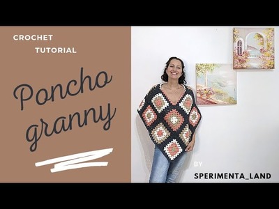 Poncho Barry ad uncinetto – Granny Square poncho (English abbreviations)