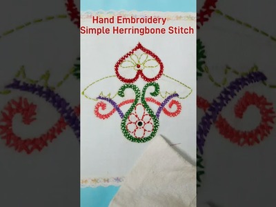 #shortvideo.Hand Embroidery Simple Herringbone Stitch #STITCHHOME