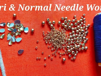 Simple & Beautiful jumki Design with Aari Work&Normal NeedleWork MaggamWorks with Normal Needle Work