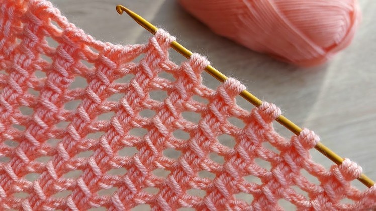 Super Very Easy Tunisian Crochet Knitting Model Çok Kolay Tunus İşi Örgü