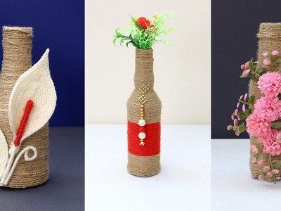 Usefull!!! 3 Superd Home Decor Ideas using Waste Bottle and Wool - DIY Craft - Best Out of Waste