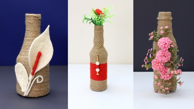 Usefull!!! 3 Superd Home Decor Ideas using Waste Bottle and Wool - DIY Craft - Best Out of Waste
