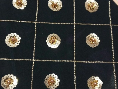 Brilliant Sequins embroidery |all over embroidery| beautiful cut beads hand  embroidery