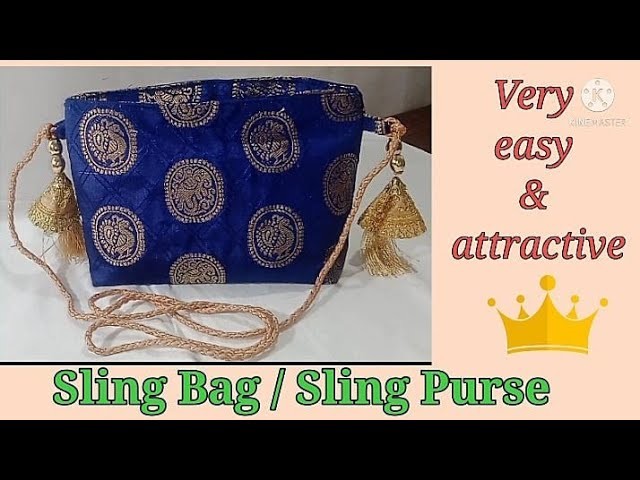 DIY Easy Sling Bag | Designer cross body sling bag | Sling purse making at home | Sling bag tutorial