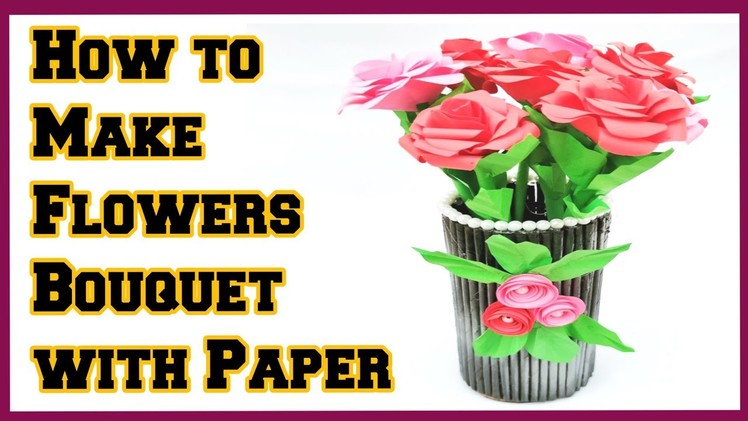 DIY | Flowers Bouquet making with Paper | Home Decor Craft |  Creative Lounge