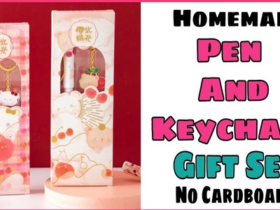 DIY Homemade Cute Pen set. how to make pen & keyring set. how to make gift at home. School hacks