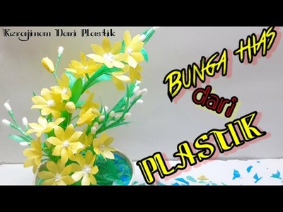 DIY|| Kerajinan dari plastik | how to make flowers from plastic bags