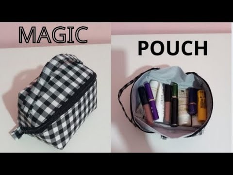 DIY MAGIC POUCH. CUBE ZIPPER POUCH , Sewing Pouch With Zipper , Free Tutorial