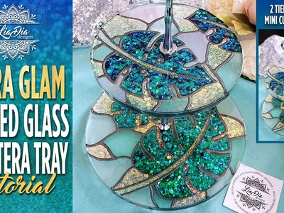 How to Make a BEAUTIFUL 2-Tiered Stand for Cupcakes or Jewelry - Ultra Glam Stained Glass Monstera
