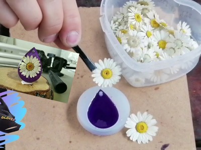 How to Make Purple Daisy Epoxy Necklace Step by step - DIY Epoxy Resin Art