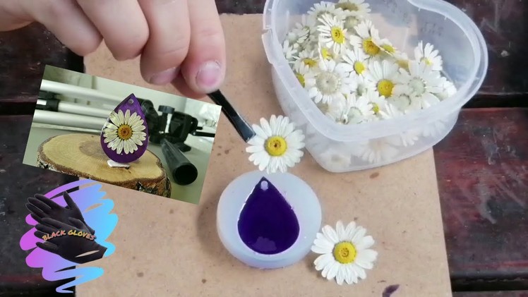 How to Make Purple Daisy Epoxy Necklace Step by step - DIY Epoxy Resin Art