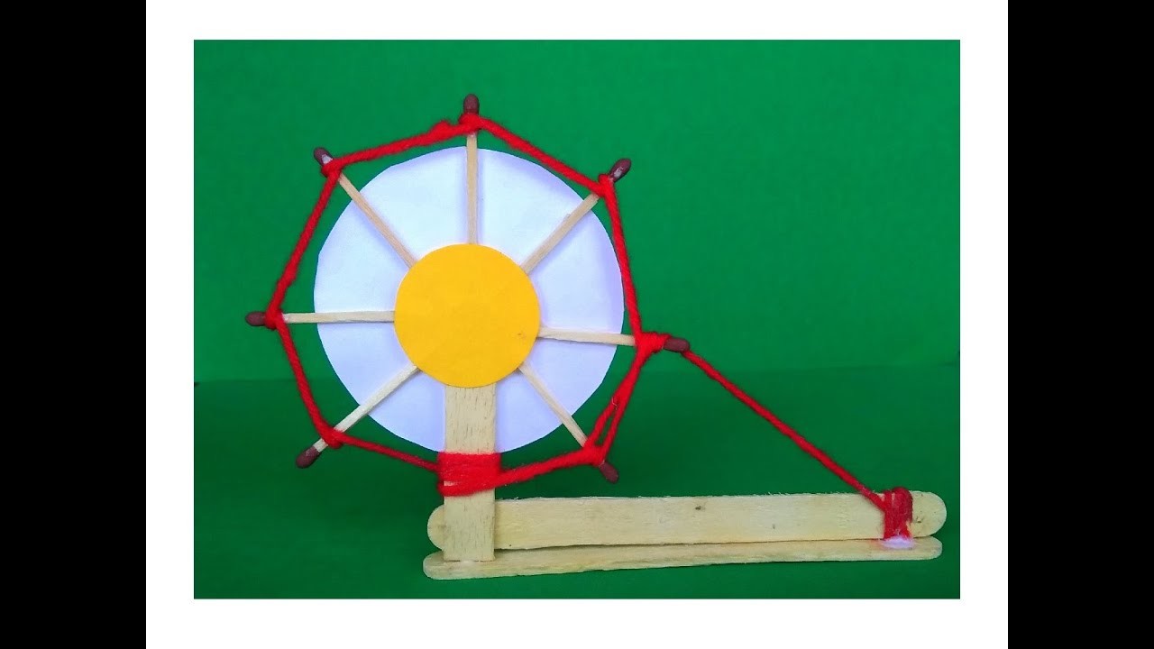 MAHATMA GANDHI CHARKHA MAKING, GANDHIJI JAYANTI SPECIAL CRAFT IDEAS ...