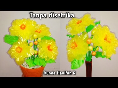 Making a Beautiful Flowers From Plastic Bag ll How to make Plastic Bag ll Bunga Plastik kresek
