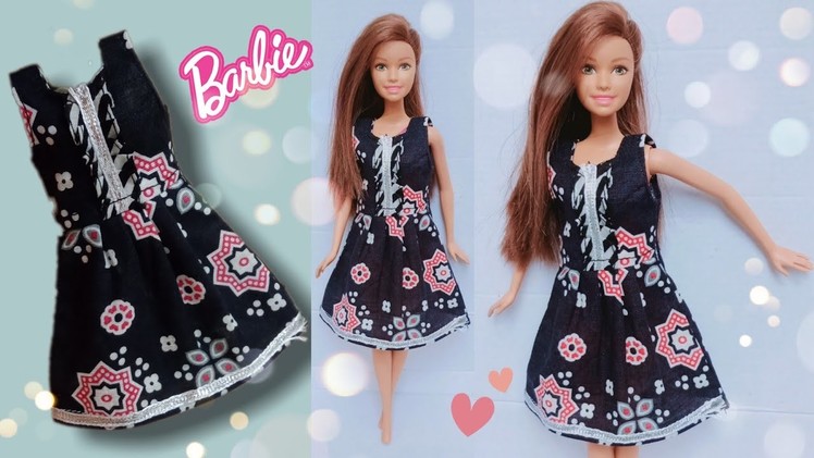 Making Barbie's midi frock ❤️|| DIY DOLL DRESS||A-Doll designer❤️