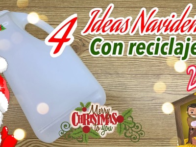 4 Ideas NAVIDEÑAS para REGALAR o VENDER. ideas navideñas con material reciclado.Christmas crafts