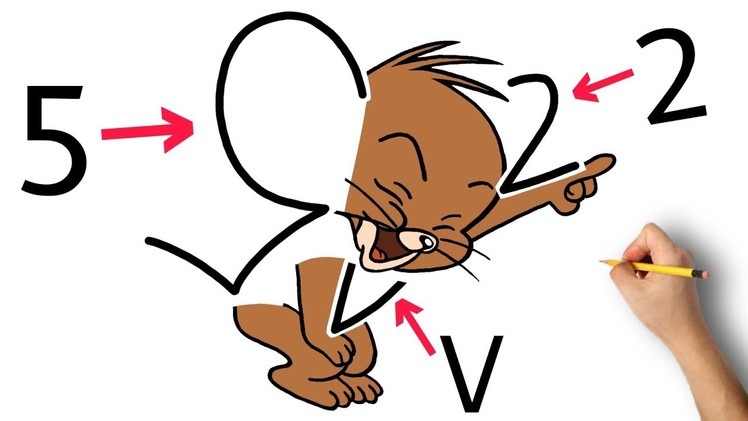 5 V 2 into Laughing Jerry mouse. How To Draw Jerry Very Easy. #shorts #tomandjerry #howtomake
