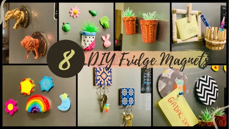 8 Cute & Useful DIY Fridge Magnet Ideas | DIY GIFT Ideas | GADAC DIY | Craft Ideas for Kitchen Decor