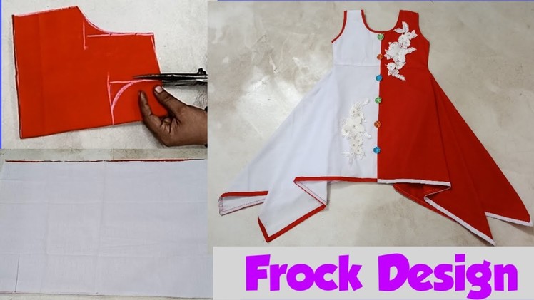 Amezing Handkerchief Baby Frock Design Cutting and Stitching With Very Easy Way. High Low Baby Frock