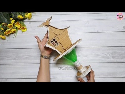 Beautiful cardboard house for home decor | Christmas ornaments | crafty hands