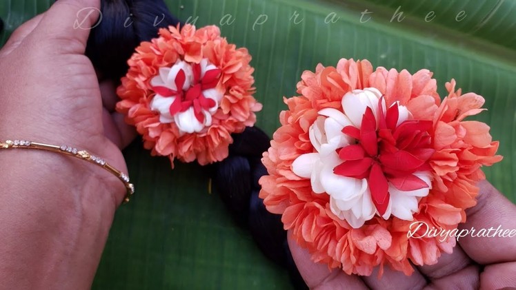 Bridal flower billai.Firecracker.Jasmine.pelli poola jada.DIY indian bridal hair accessories.brooch