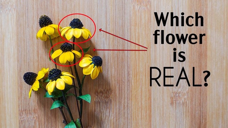Can you tell which one is REAL? - Paper Quilling Cone Flowers DIY