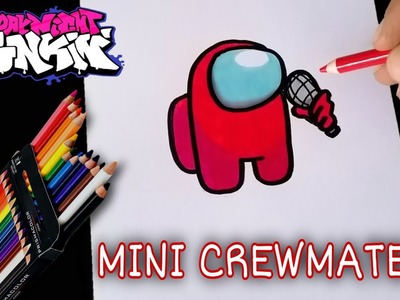 COMO DIBUJAR A MINI CREWMATE DE FRIDAY NIGHT FUNKIN | how to draw mini crewmate from fnf
