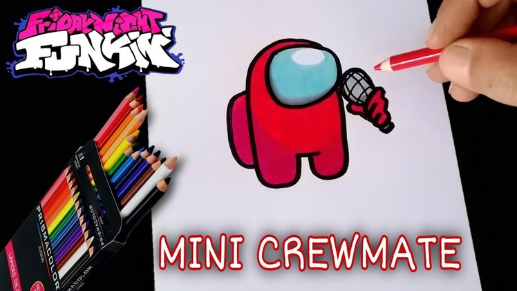 COMO DIBUJAR A MINI CREWMATE DE FRIDAY NIGHT FUNKIN | how to draw mini crewmate from fnf
