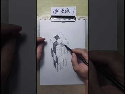 Cool Trick Art Drawing 3D on paper   Anamorphic illusion   Draw step by step   25