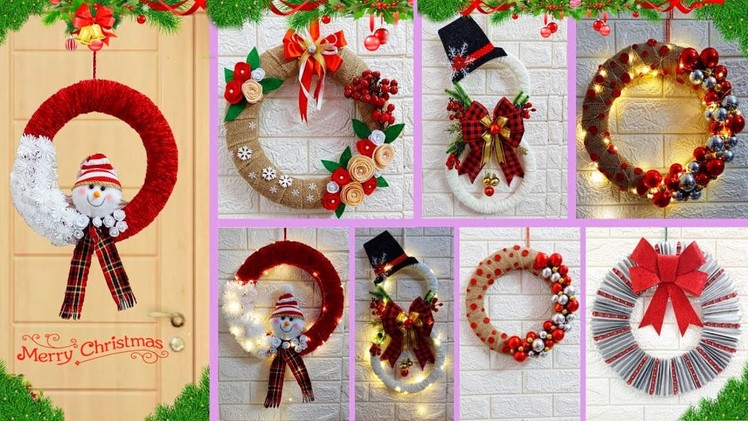 DIY 5 Economical Christmas wreath making idea | Best out of waste Low budget Christmas craft idea????87