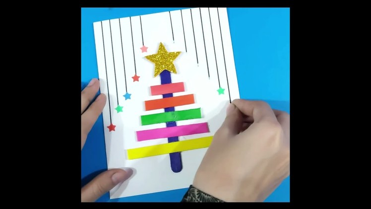 DIY Christmas Greeting Card.How to make Christmas Card.Simple and Easy Christmas Card