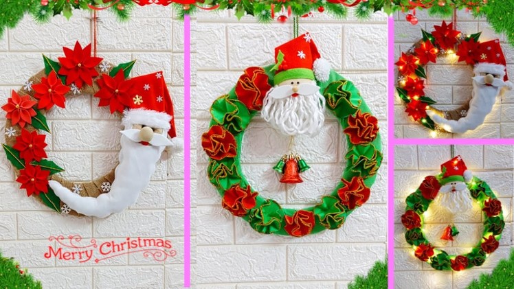 DIY Santa wreath making idea for Christmas decoration | Best out of waste Low budget craft ideas????88