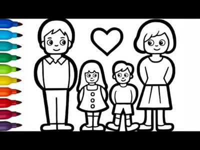 Drawing and Coloring Family for Kids & Toddlers | Basic How to Draw Tips for Children | EASY DRAWING