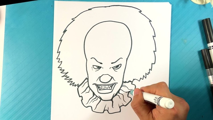 EASY How to Draw PENNYWISE from IT (1990 Version)