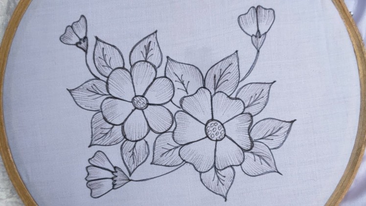 Hand embroidery design, Cast On Bullion Stitch for flower, Beautiful floral pattern hand embroidery
