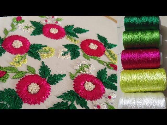 Hand Embroidery. silk thread. Kadhai design. Easy & Very beautiful embroidery. Cushion cover