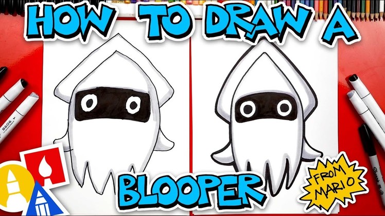 How To Draw A Blooper Squid From Mario