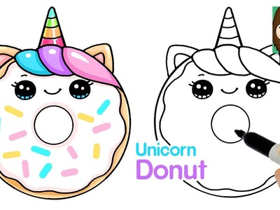 How to Draw a Unicorn Donut Easy ????????Cute Food Art