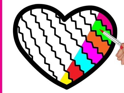 How to Draw Hearts With Rainbow Colors for Kids ?